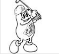 Mr. Jelly Belly playing Golf.